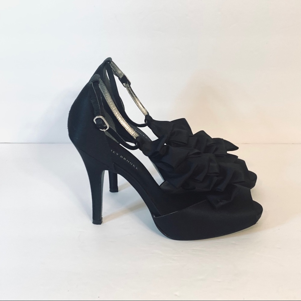 Audrey Brook | Estella Black Satin Peep To… - Picture 8 of 14